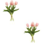2 Bunches Fake Tulips Bouquet Real Touch Tulip Bouquet Flowers Bridal Bouquet