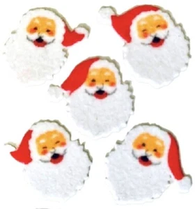SANTA CLAUS **RARE** Fuzzy Sandylion Stickers - 1 sq ~VINTAGE~ - Picture 1 of 1