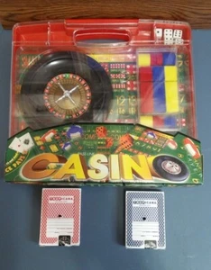 Casino Games 4 the Home-Roulette-Baccarat-Black Jack-Craps-Big 6 w Chips & more - Picture 1 of 12