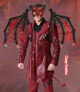 BO-F1 Deluxe Adult Vampire Devil Mask Wings Fairy Costume Accessory 80cm - Picture 1 of 15