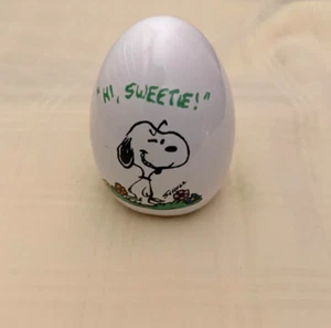 Vintage Ceramic Egg Peanuts Snoopy 1958 Hi Sweetie - Picture 1 of 8