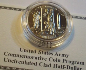 2011 D U.S. ARMY KEY ONLY 39K MINTED CLAD HALF DOLLAR COMMEMORATIVE LOT UNCIRC - Picture 1 of 2