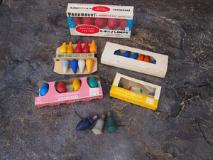 Lot of Vintage C6~C7~C9~6V Flame Swirl~Frosted Christmas Light Bulbs SEE PICS - Picture 1 of 18