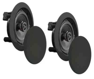 Pyle In-Wall / In-Ceiling Dual 5.25" Speaker- 2-Way, Flush Mount, Black (Pair) - Image 1 of 4