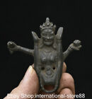 Pendentif amulette 2,8 pouces ancien bronze tibétain rare dévas de plaisir Happy Bouddha 