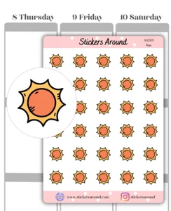 Sun Icon Planner Stickers, Weather Forecast, Calendar & Journal Sticker - Picture 1 of 2