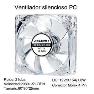 Ventilador 12V Pins CPU Cooling Cooler Fan Disipador para PC Ordenador 80mm Caja