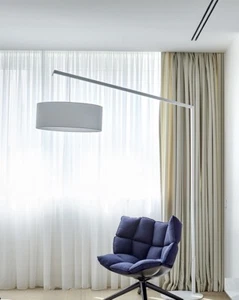 Sheer Readymade Curtain Long Drop- 2 metres wide - 290, 280, 270cm drops- White - Picture 1 of 8