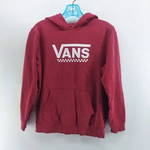 vans boys youth pullover hoodie size large skater big logo fleece maroon classic - Picture 1 of 7