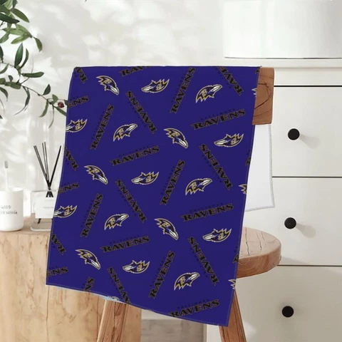 Baltimore Ravens Fans Face Wash Towel Superfine Fiber Absorbent Towel 12*27.5" Cover