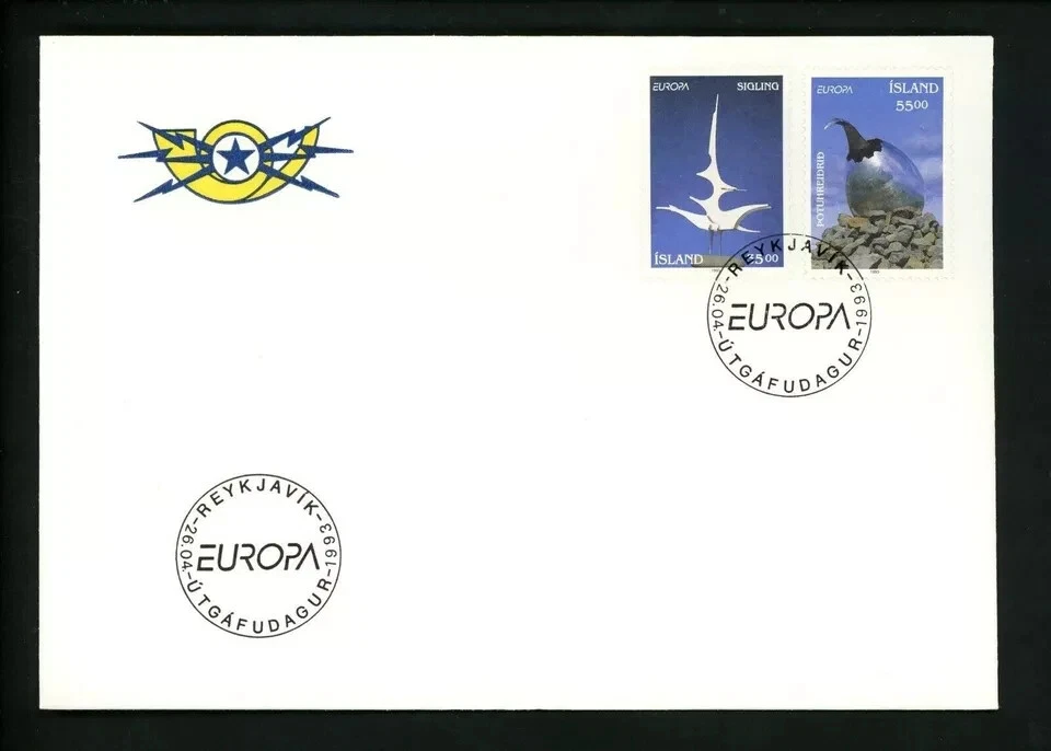 ICELAND 1993 SCULPTURES ART EUROPA  SET  FDC UNADDR - Image 1 of 1