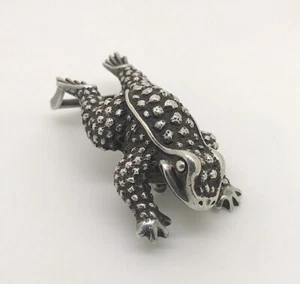 Hebilla de cinturón vintage de plata de ley 925 con cordón de sapo de rana de guijarros de B. Kieselstein - Imagen 1 de 8