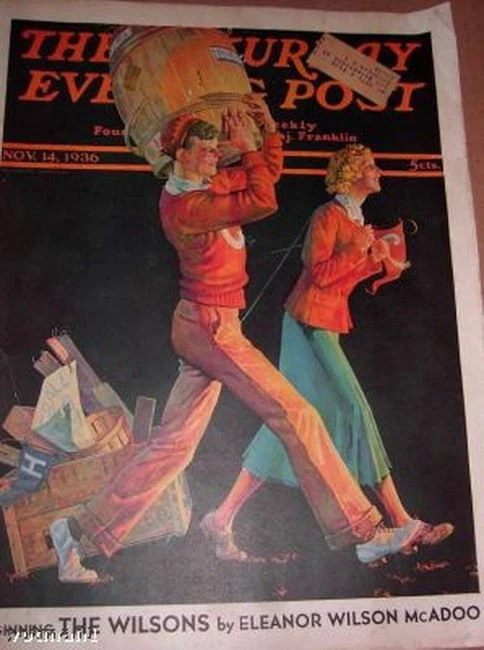 Saturday Evening Post 11/14/1936, Agatha Christie & William Fulkner, Antique mag - Image 1 of 4