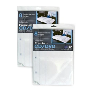 Bellagio-Italia Insert Sheets for CD/DVD Storage Binder - 16 Sheets - 2 Pack - Picture 1 of 5