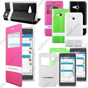 Accessoire Housse Coque Etui S-View Flip Cover Nokia Lumia 735 730 dual +Film - Photo 1 sur 11