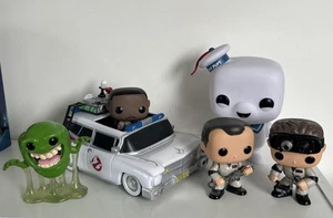 Ghostbusters Funko Pop Paquete de Vinilos Ecto 1 Peter Venkman Slimer Marshmallow Man - Imagen 1 de 14