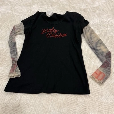 Harley Davidson Womens Vintage T-shirt Black M - Image 1 of 4