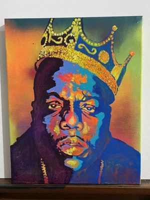 Notorious Big Biggie Smalls оригинальная акриловая картина Джордана Тарранта - Изображение 1 из 4