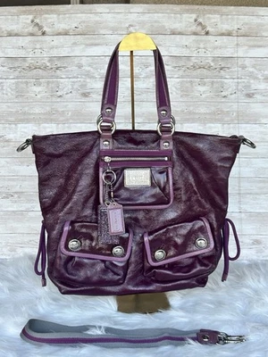 Bolso de Mano Raro Coach Poppy Spotlight Charol Ciruela Púrpura Difícil de Encontrar G0993-13869 Foto 1 de 4