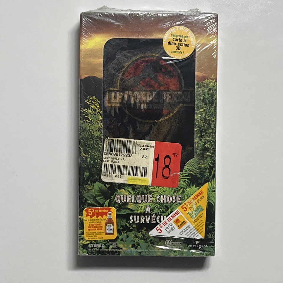 Le Monde Perdu - Jurassic Park (VHS, 1997) Lenticular Cover, Brand New, Sealed! - Image 1 of 4
