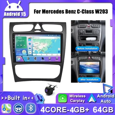 For Mercedes Benz C Class W203 CLK W209 Car Radio Stereo GPS Navi Carplay 4+64G - Image 1 of 4