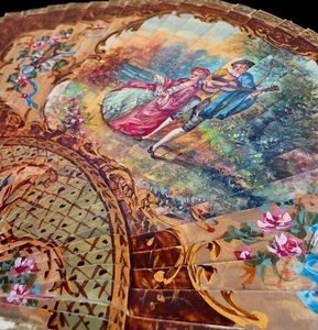 Fine Antique 18th Museum Quality Italian Hand Painted Brisee Hand Fan Ca 1720 - Picture 1 of 24
