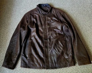 Red Wing Leather Jacket Men’s Sz Large Brown Cafe Full Zip Up Zip Up - Picture 1 of 10