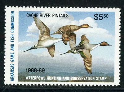ARKANSAS 1988-89 WATERFOWL HUNTING & CONSERVATION STAMP !! C92 - Image 1 of 2