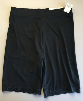 NEW AMERICAN EAGLE Highest Rise Bike Shorts Sz S Black 7" Inseam Athleisure Lace - Image 1 of 4