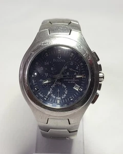 96G07 BULOVA MARINE STAR BLUE DIAL CHRONO WATCH FOR MEN B5-1 - Picture 1 of 16