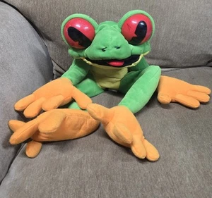 Rainforest Cafe Toys Tree Frog Hand Puppet Plush 17" - Picture 1 of 3