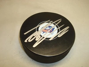 Disco de hockey Thomas Vanek Firmado Columbus Chaqueta Azul Autografiado 1B - Imagen 1 de 2