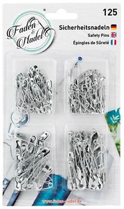 125 aghi di sicurezza, argento, 4 misure diverse, assortiti come set - Foto 1 di 1