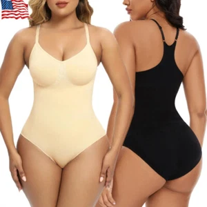 Racerback Women Tummy Control Bodysuit Shapewear Body Shaper Seamless Tank Top - Picture 1 of 25