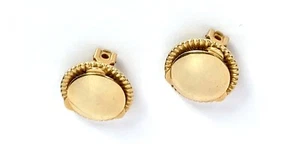 Alice Caviness goldfarbene runde Ohrclips 1-1/8" signiert 19 Gramm Vintage - Bild 1 von 12