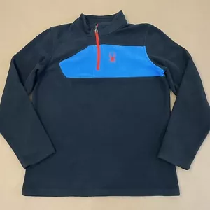 Spyder Fleece Jacket Youth Extra Large Gray Blue 1/2 Zip Pullover Zipper Boys - Picture 1 of 16