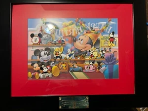 Disney Japón Mickey Mouse Cumpleaños Barco de Vapor Willie Banda Tazas de té Juego de prendedores enmarcados - Imagen 1 de 1