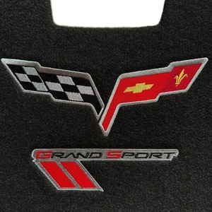 Corvette Grand Sport and Cross Flag Silver Emblems Trunk Lid Liner C6 10-13 - Picture 1 of 8