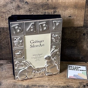 Godinger Silver Art sterling plated Baby album frame photo pages 4 x 6 bunnies - Picture 1 of 3