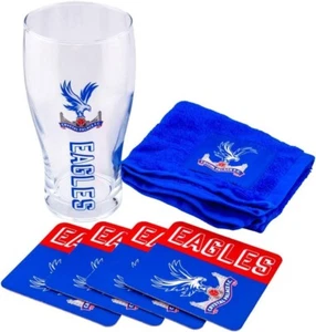 Crystal Palace FC Mini Football Bar Set Pint Glass/Towel New Official Licensed - Picture 1 of 7