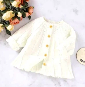 NWT Knit Cream Sweater, Cardigan, infant, gift, 6 months - Picture 1 of 2
