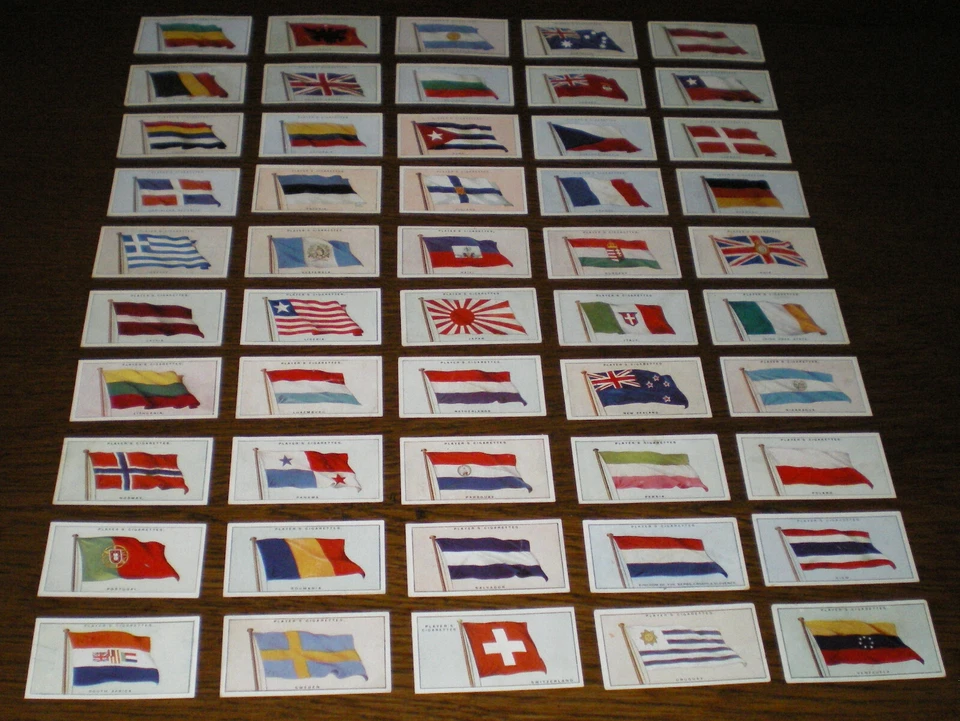 Set Players FLAGS OF THE LEAGUE OF NATIONS 1928 cigarette cards VG condition - Image 1 of 1