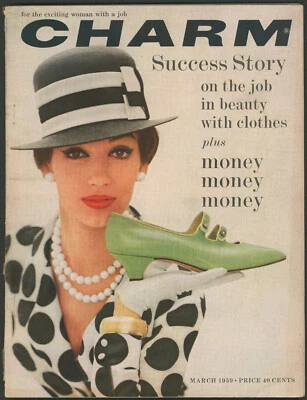 Charm Magazine March 1959 Money ~1950s Hair & Makeup ~Frederick's of Hollywood Foto 1 de 4