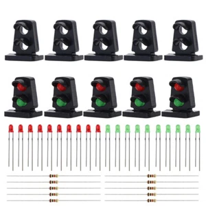 JTD21 10 sets Target Faces With LEDs Railway Dwarf signal HO OO Scale 2 Aspects - Picture 1 of 6