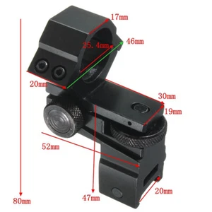 Flashlight 25.4mm Ring Torch Scope Mount Adjust Elevation Windage For 20mm Rail - Picture 1 of 6