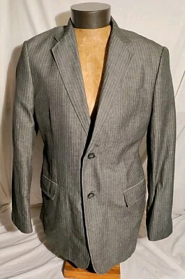 Men Express Design Studio Gray Stripe Two Button Sport Coat Jacket 42R NWOT 2007 - Image 1 of 4
