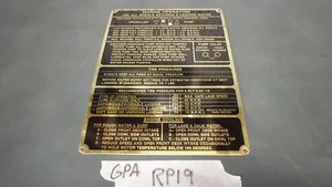 Data Plate Marine Operation Fits Ford GPA amphibious WWII jeep (P5) - Picture 1 of 4