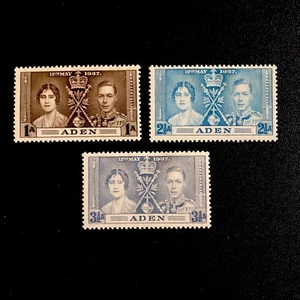 1937-ADEN-CORONATION STAMPS-KING GEORGE VI & QUEEN ELIZABETH-MINT - Picture 1 of 2