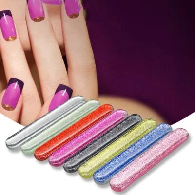 UK Colorful Nano Glass Nail File Polishing Strip Manicure Tool with Storage Case - Image 1 of 4