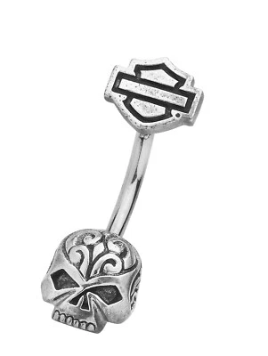 Harley-Davidson MOD Sugar Skull Willie G Naval Ring Body Jewelry 155 / HDZ0062 - Image 1 of 2